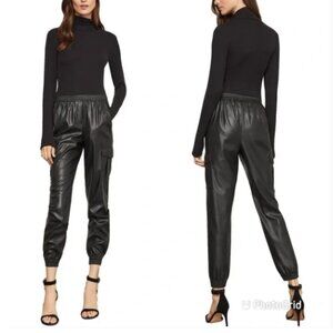 NWT BCBG MAXAZRIA Cian Cargo Faux Leather Joggers Sz S